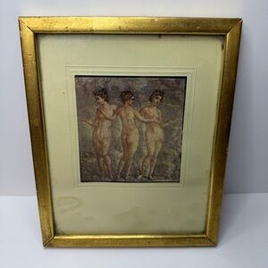 The Three Graces Fresco Gold Framed Print Greek Mythology Sister Goddesses *SEE*